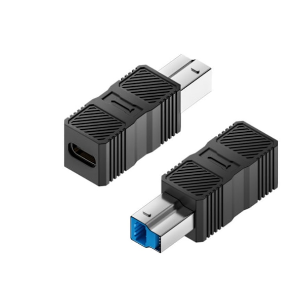 2 stk. USB 3.0 B han til C hun adapter, USB3.0 printeradapter printerstik til printere, scannere, harddiske