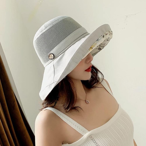 Kvinders mesh solhatte Sommer UV-beskyttelse Bred skygge Strand F