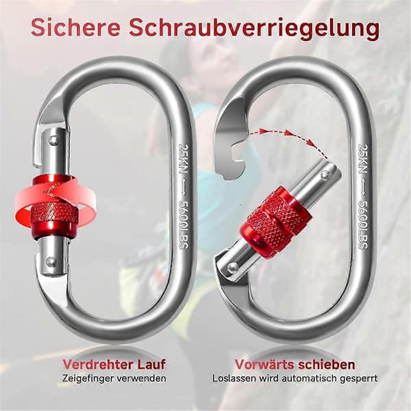 st karbinhakar 25 kn, O-formade karbinhakar Silver  Red