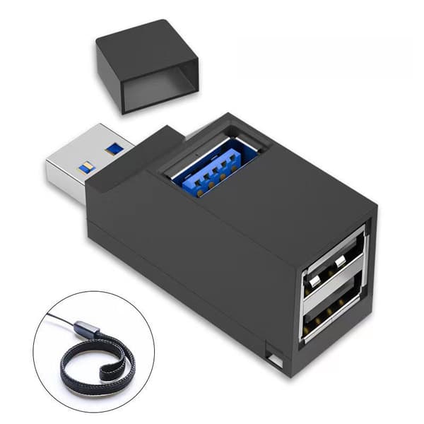 2 stk. USB 3.0 udvidelsesadapter, velegnet til bærbare computere, USB-dockingstation, udvidelsesdock, USB-hub