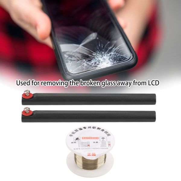 100M Molybdeenilanka leikkauslinja kahvalla iPhone LCD-näytön erottimeen (0,1mm*100m)