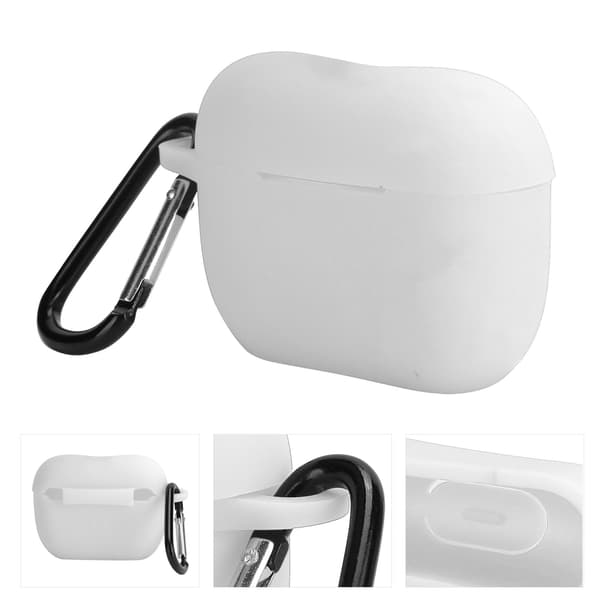 Silikonfodral Skyddskåpa för IOS Earbuds Pro/III Bluetooth Headset Laddningsfodral Vit