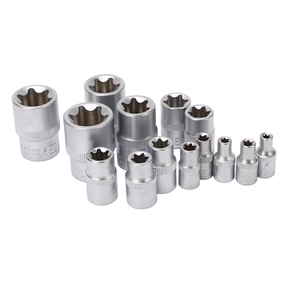 14-dels E-typ Torx-stjärnbitsats E4‑E24 1/4\" 3/8\" 1/2\" Drivverktygsset