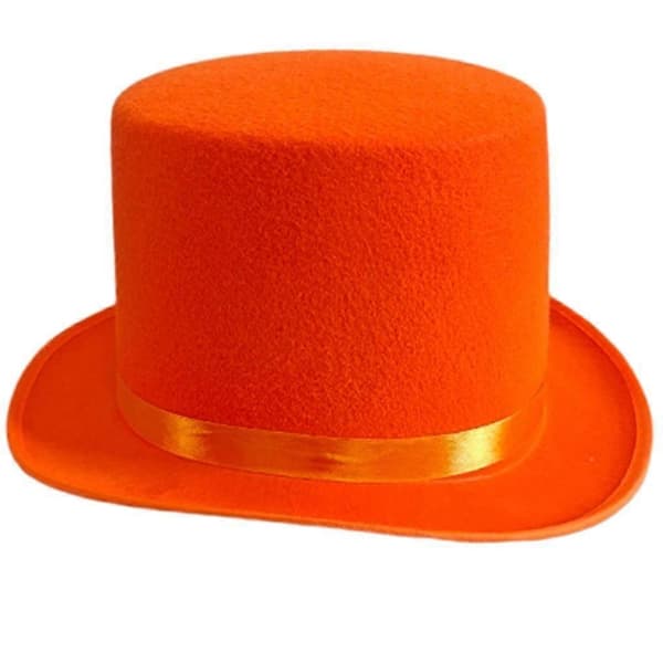 Magiker Høj Hat til Voksne, Halloween Kostumefest Derby Hat Tilbehør Orange