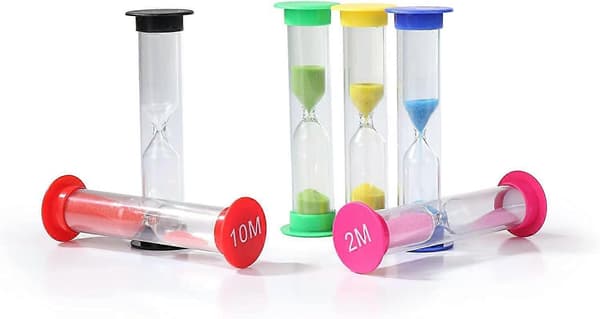 Sæt med 6 sandure 30 sek, 1 min, 2 min, 3 min, 5 min, 10 min sandur, timer