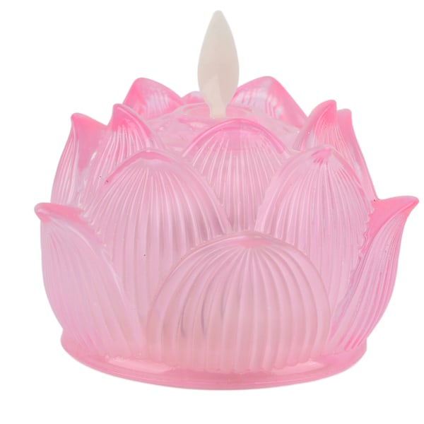 LED Blomlampa Imitationsglas Gult Ljus Elektronisk Ljus Lotusblomma Dekor för Hemmakontor Rosa