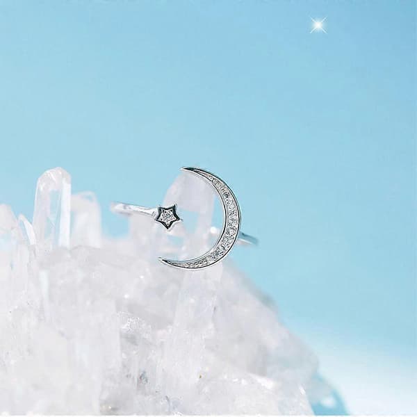 925 Sterling Sølv Cubic Zircon Ring, Justerbare Ringe til Kvinder