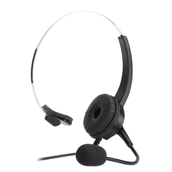 Call Center Headset med Mikrofon Håndfri Støyreduserende Monaural Ørepropp med 3.5mm Grensesnitt for Bordtelefon