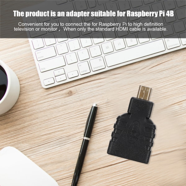 10 kpl Musta ABS Micro HDMI - HDMI-sovitinliitin Tukee 1080P Raspberry Pi 4B:lle