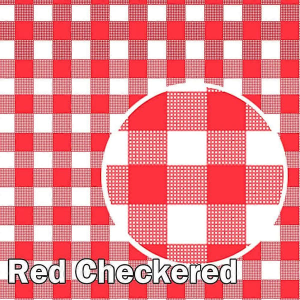 Plastrutig duk | 1-pack - 54 tum bred x 108 tum lång | Röd och vit picknick engångsduk | Rektangulär ginghamduk för B