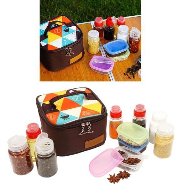 10 Styck kryddflaska Set Utomhus Bärbar BBQ Sualt Peppar Pulver Picknick Kryddlåda 1 Set