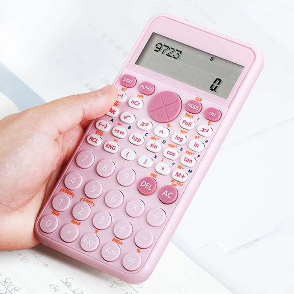 Scientific Function Calculator for University Students Pink Electronic Calculator with Screen for Office and Studies in Accounting and Competitive Exams