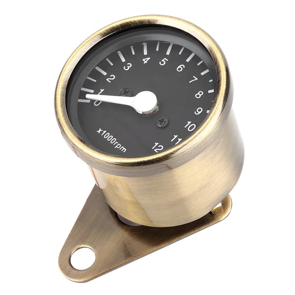 Motorcycle LED Tachometer Speedometer 12V Universal Autocycle Accessories (Brass) 0.6