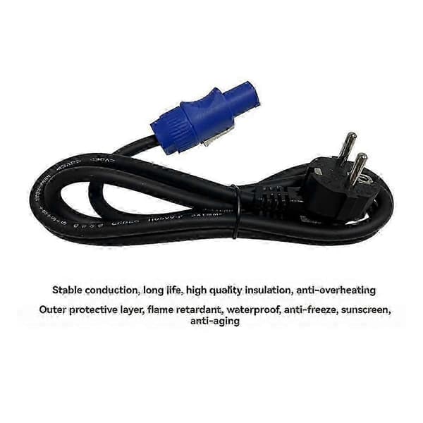 Strømkabel Powercon-kontakt Scenelys 3-leder 1,2M strømkabel DMX512-lampe LED-lampe E Black