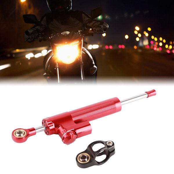 Universal Styrningsdämpare i Aluminiumlegering för Motorcykel Säkerhetskontroll (Röd)