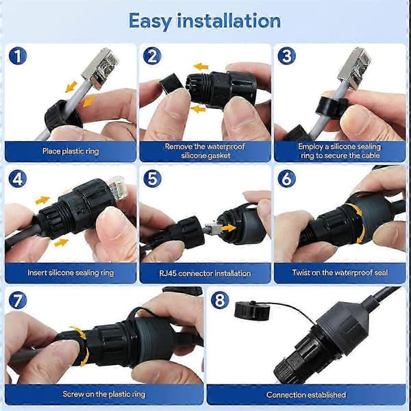 Mini Starlink Ethernet-adapter Gen 3 med vandtæt RJ45-patchkabel Kompatibel med forbedret forbindelse[ALM] Gray
