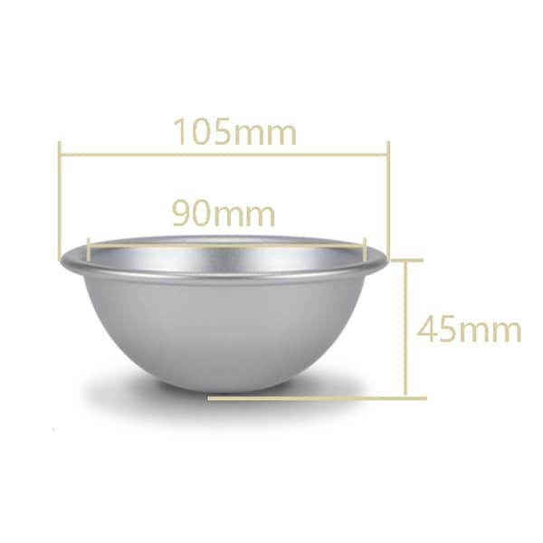 10 cm halvcirkelformet form aluminium halvkugle chiffon kageform bikini kage dessert budding bageform