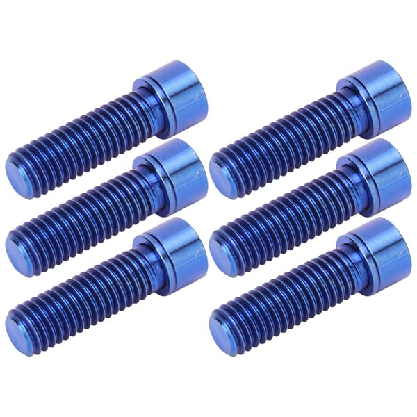 6 pcs M8x25mm Stem Screw Handlebar Bolt Titanium Alloy Bicycle Spare Part Accessory Blue