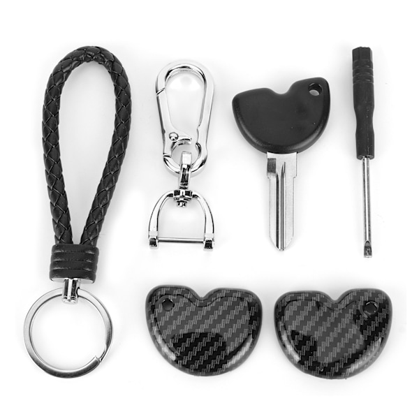 Oskuren Nyckel för Motorcykel Tändning Start Kolfiber Stil Fodral Passar Vespa Piaggio 3VTE Fly 125 250 300