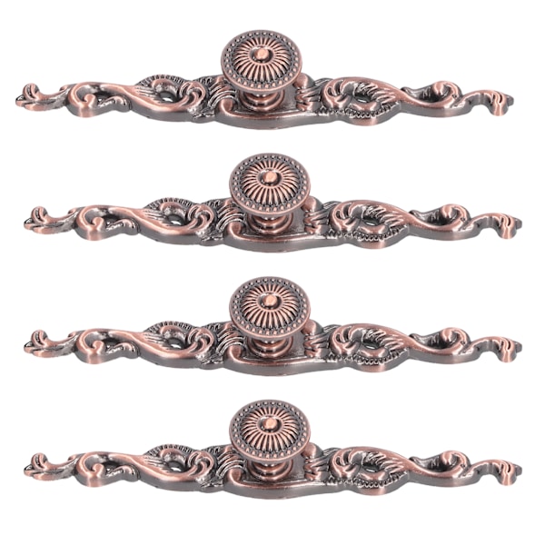 4 Set Modernt Antikt Handtag Röd Brons Skåp Dragknopp Möbel Tillbehör för Hem Sovrum