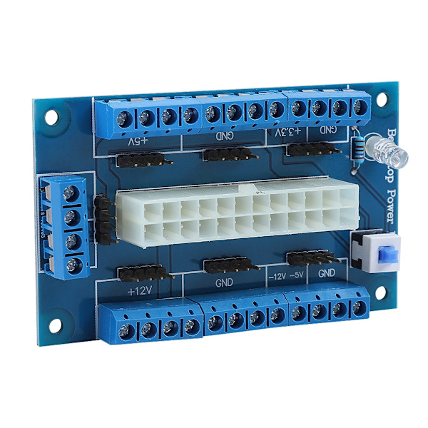 24/20Pin ATX Strømforsyning Bench Top Breakout Board Modul Adapter Til Computer PC