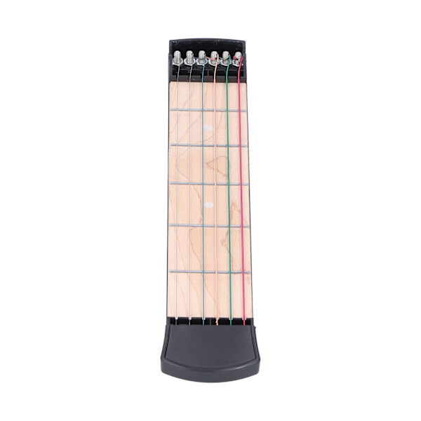 Pocket Guitar Practice Tool 6 Farverige Strenge Gribebræt Bærbar Begynder Chord Trainer6 Fret