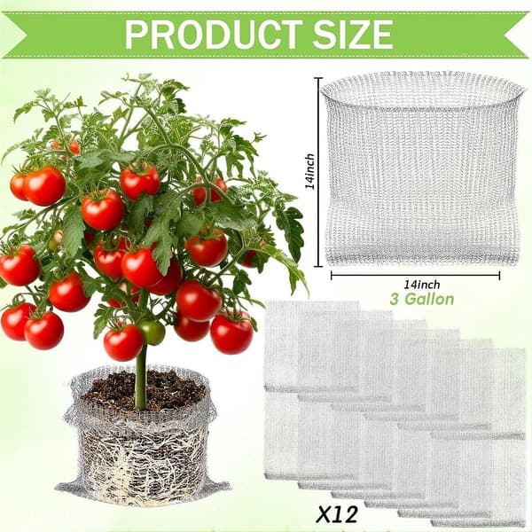 Plant Root Protection Baskets Wire Basket Mole and Vole Net Wire Baskets for Garden Pots Underground Root (12 pcs, 3 gallon)