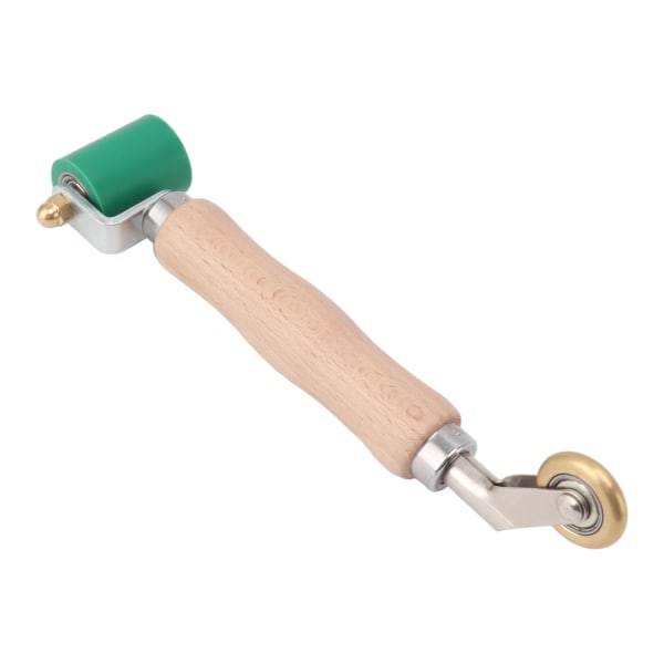 40mm Silicone Seam Roller Dual Use Brass Wheel Wood Handle Wallpaper Flat Seam Roller for PVC TPO Welding Green