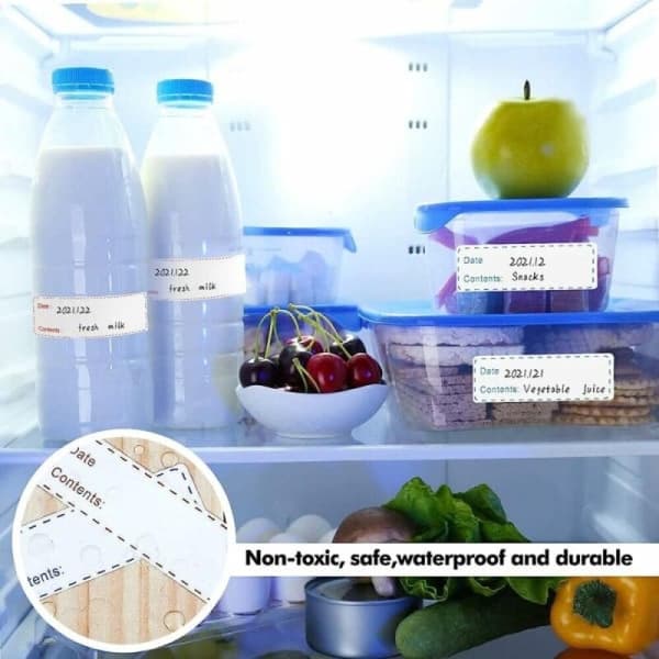500 Self-Adhesive Labels Freezer Labels Jar Labels 2.5x7.5 cm for Freezer Compartment Printer for Kitchen, Office, Jam Jars
