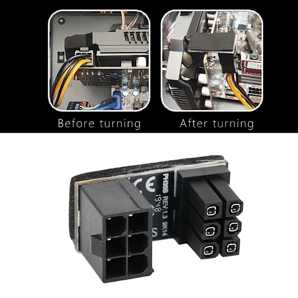 PH36B 6PIN 180 Graders Vinklet Strømadapter Strøm Interface Konverter Stik