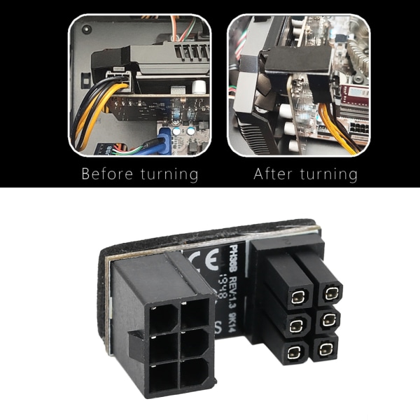 PH36B 6PIN 180 graders vinklet strømadapter strømstik konverter stik