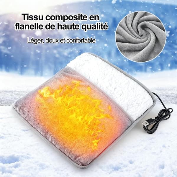 USB foot warmer, soft, fluffy and comfortable, easy to use, provides continuous warmth, perfect for tired feet, stylish and practical design