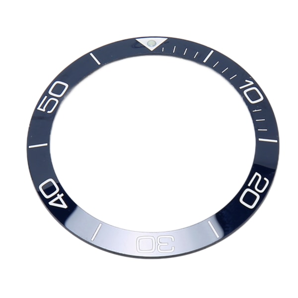 Keramisk Urkransring Profesjonell 38.6mm Urkrans Innlegg Erstatningsdeler Tilbehør for Reparator Blå Base Hvite Tall Prikket Linje