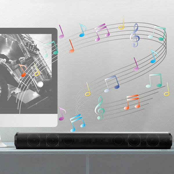 Bärbar 5.0 Bluetooth Trådlös Högtalare TV Sound Bar Hemmabio 3D Stereo Soundbar med Fjärrkontroll