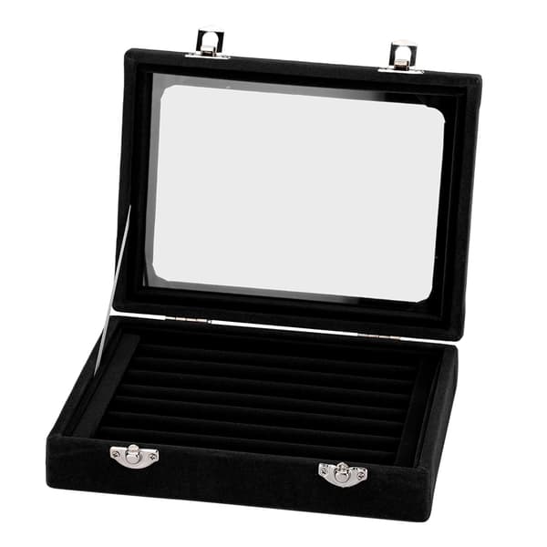 3 farver kompositplade fnug smykker ringe opbevaringsboks displayholder arrangør