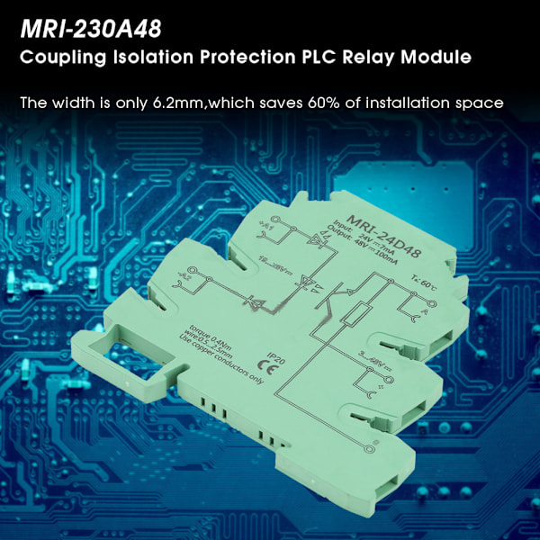 MRI-24D48 DC Fotoelektrisk Kopplare Isolerande PLC Relämodul Ingång 24VDC Utgång 3-48VDC