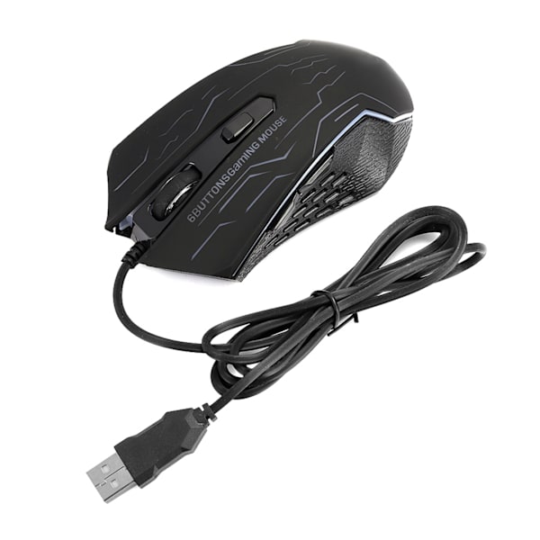 Tyst Gamingmus USB Kabelansluten Skrivbordsdator Laptopmus G6 1.5m 6-läges Justerbar