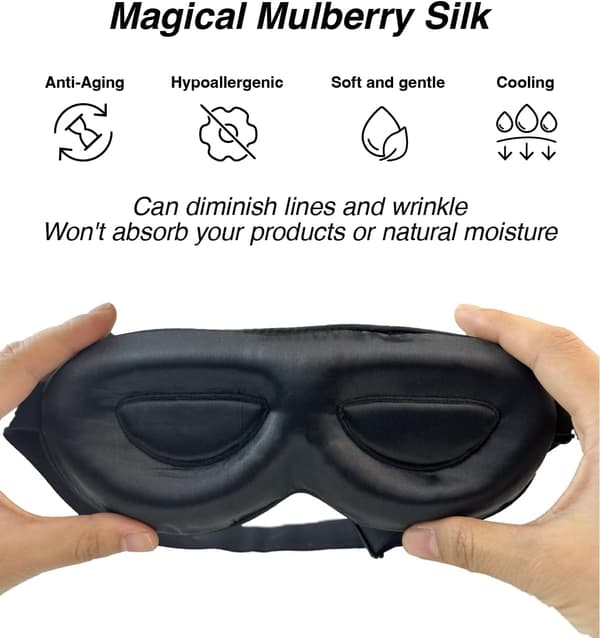 Professional Memory Foam Sleep Mask - Rose Gold Double-Sided Lycra