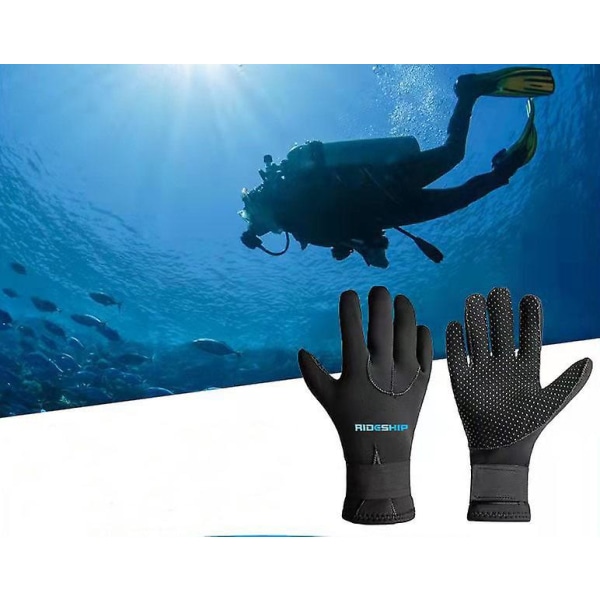 Mustat XL 3 mm joustavasta kankaasta valmistetut sukelluskäsineet ammattimaiseen syväsukellukseen lämmön ja kylmän kestävyyteen