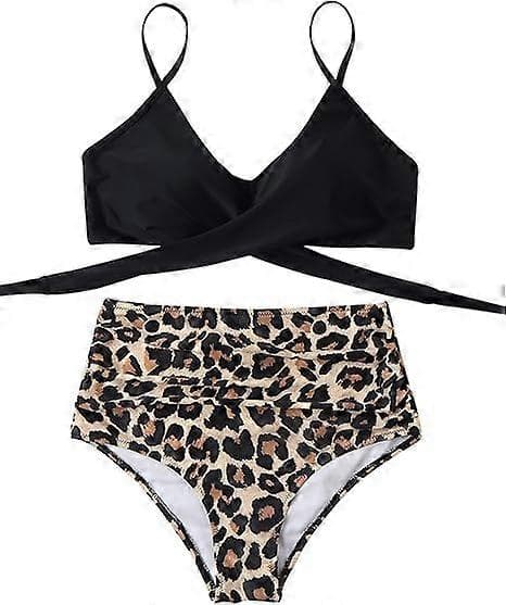 Dame Højtaljet Bandage Bikini Sæt Wrap Todelt Push Up Badedragter