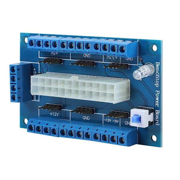 24/20Pin ATX Strømforsyning Bench Top Breakout Board Modul Adapter Til Computer PC