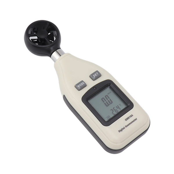 Digitalt Anemometer med LCD-display, vindhastigheds- og temperaturmåler, håndholdt måleværktøj til sejlads, surfing, skydning, drone