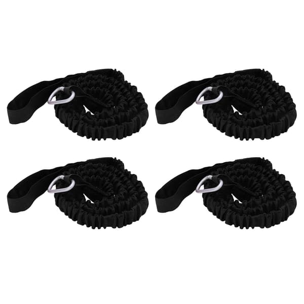 4 stk Kajak Paddelstroppe Nylon Elastisk Anti-Lost Kajak Paddel Koppel Til Drifting Surfing Sort