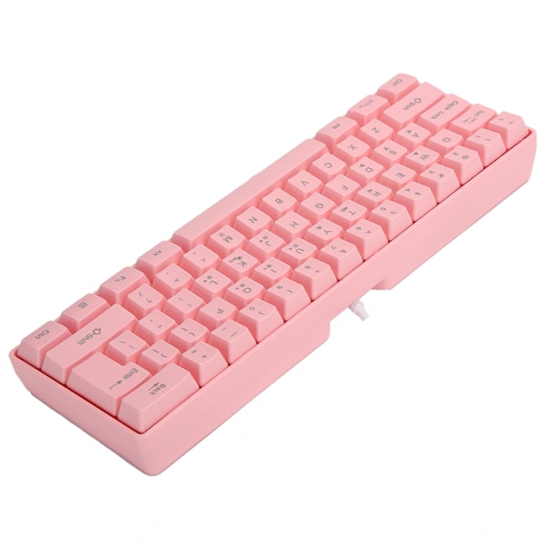 V700 RGB Bakgrundsbelyst Tangentbord Gaming USB 61 Tangenter Trådbundet Mekaniskt Belyst Gamer Rosa