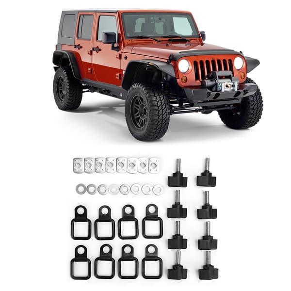 Hardtop Hurtigfjernelsesskruer Fastgørelsessæt Tie Down D-ringe Ankre Passer til Jeep Wrangler