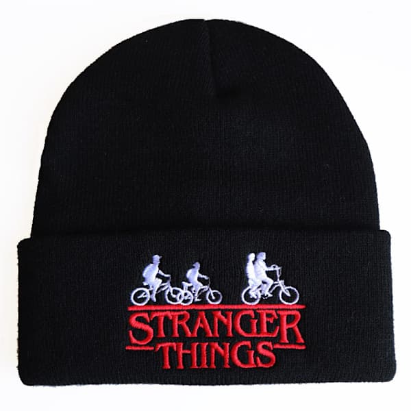 Stranger Things: Alfabet broderet strikket hue, hætte sort 3D justerbar A