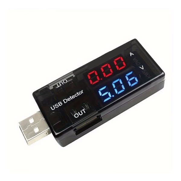 1 stk USB-lader, strøm- og spenningstester med dobbel digital skjerm, komposittmateriale, USB-strømmodus