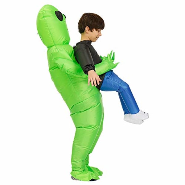 Nabila Oppblåsbar Alien-kostyme for barn, til halloween, cosplay, fint kostyme green