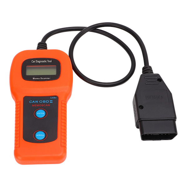 U480 Auton OBD2-diagnostiikkaskanneri LCD-näyttö 10–12 V DC Yleinen moottorikoodinlukija