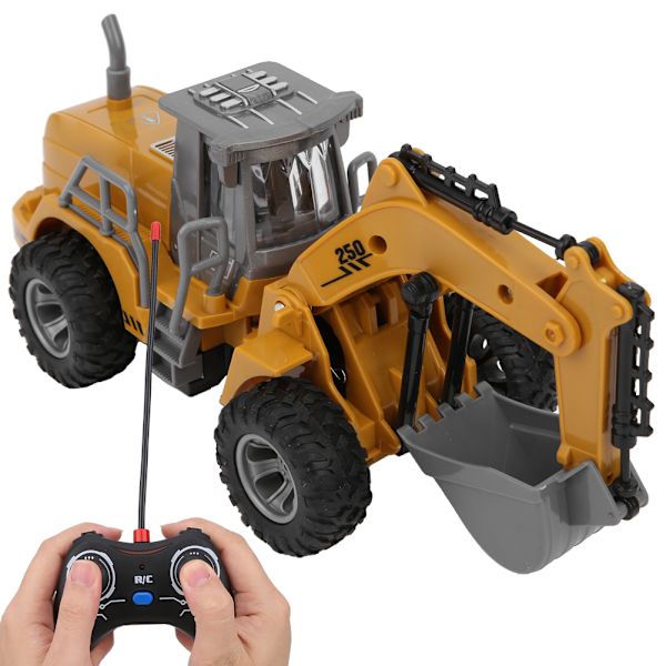 RC Ingenjörsbil Ljus Fjärrkontroll Grävmaskin Plast Barnleksak Modellbil Barnpresent